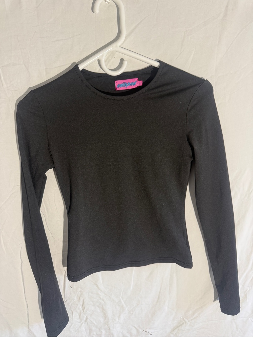 Edikted Black Long-Sleeve Crewneck Top